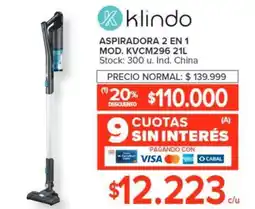 Carrefour KLINDO ASPIRADORA 2 EN 1 oferta