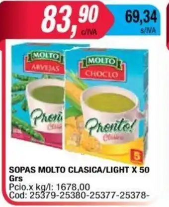 Maxiconsumo Molto Clasica/Light Sopas x 50grs oferta