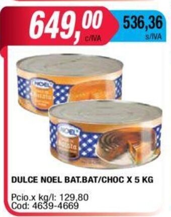 Maxiconsumo Noel Dulce Batata/Bat. Choc x 5kg oferta