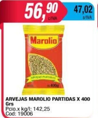 Maxiconsumo Marolio Arvejas Partidas x 400grs oferta