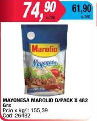 Maxiconsumo Marolio Mayonesa D/Pack x 482grs oferta
