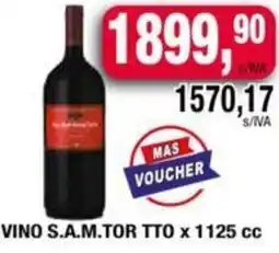 Maxiconsumo VINO S.A.M.TOR TTO x 1125cc oferta