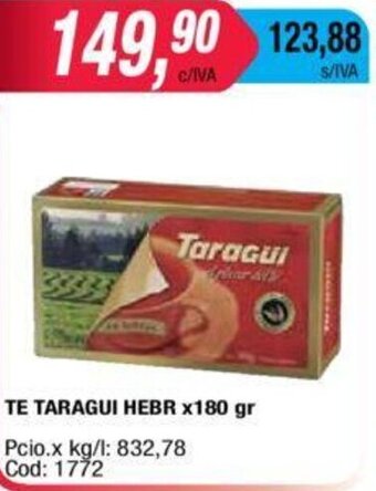 Maxiconsumo Taragui Te Hebr x180gr oferta