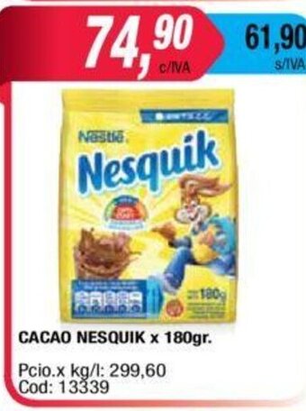Maxiconsumo Nesquik Cacao x 180gr oferta