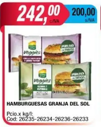 Maxiconsumo Granja Hamburguesas Del Sol oferta
