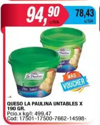 Maxiconsumo La Paulina Queso Untables x 190gr oferta