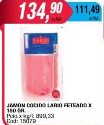 Maxiconsumo Lario Jamon Cocido Feteado x 150gr oferta