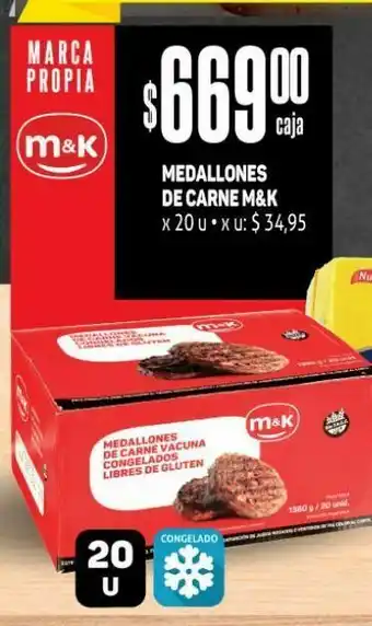 Makro Medallones de carne m&k 20u oferta