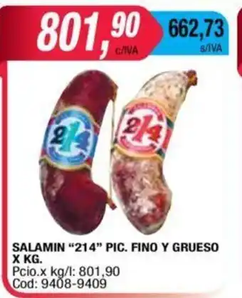 Maxiconsumo "214" Salamin Pic. Fino Y Grueso x kg oferta