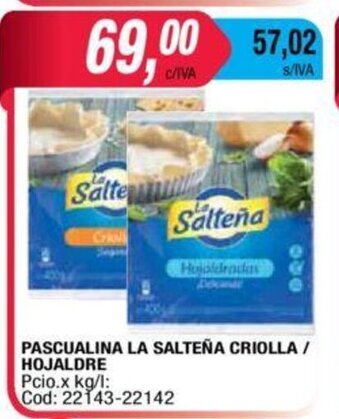 Maxiconsumo La Salteña Pascualina Criolla/ Hojaldre oferta