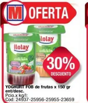 Maxiconsumo Yoghurt FOB de frutas x 150gr ent/desc. oferta