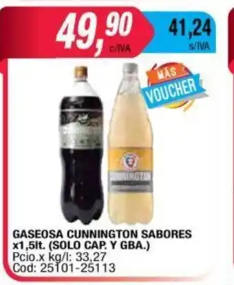 Maxiconsumo Cunnington Gaseosa Sabores x 1,5lt oferta