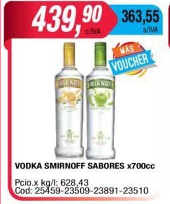 Maxiconsumo Smirnoff Vodka Sabores x 700cc oferta