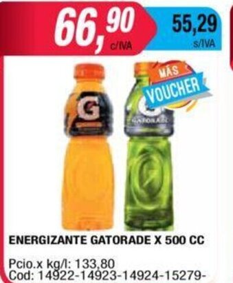 Maxiconsumo Gatorade Energizante x 500cc oferta
