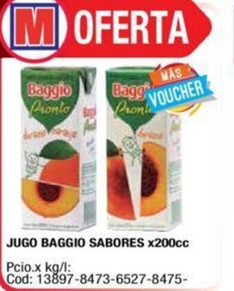 Maxiconsumo Baggio Jugo Sabores x 200cc oferta