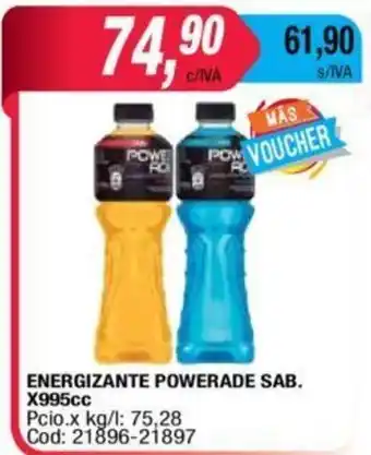 Maxiconsumo Powerade Energizante Sab x 995cc oferta