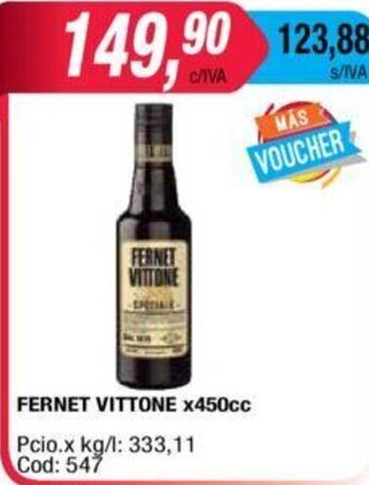 Maxiconsumo Fernet Vittone x 450cc oferta