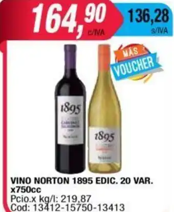 Maxiconsumo 1895 Vino Norton Edic.20 Var x 750cc oferta