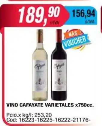 Maxiconsumo Cafayate Vino Varietales x 750cc oferta