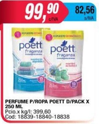 Maxiconsumo Poett Perfume P/Ropa D/Pack x 250ml oferta