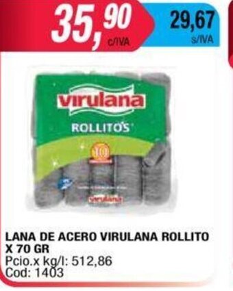 Maxiconsumo Virulana Lana De Acero Rollito x 70gr oferta