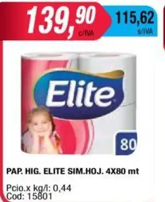 Maxiconsumo Elite Pap.Hig Sim Hoj. 4x80mt oferta