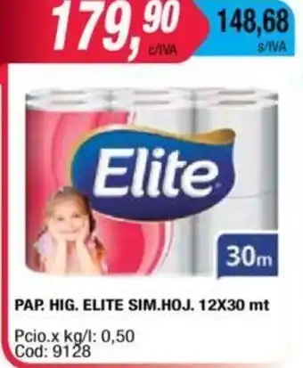 Maxiconsumo Elite Pap.Hig Sim Hoj. 12x30mt oferta