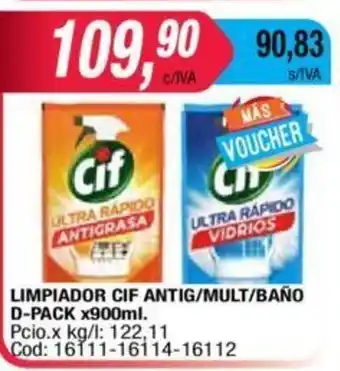 Maxiconsumo Cif Limpiador Antig/Baño/Mult. D-Pack x 900ml oferta