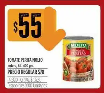 Supermercados Vea Tomate Perita Molto lat. 400grs oferta