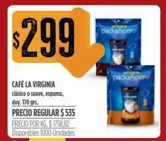 Supermercados Vea Café La Virginia Clasico O Suave Espuma 170grs oferta