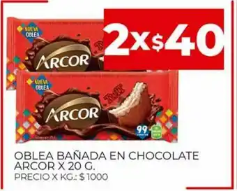 Supermercados DIA Oblea Bañada En Chocolate Arcor x 20g oferta