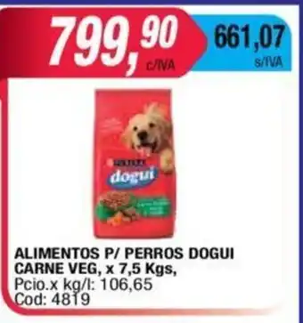 Maxiconsumo Dogui Alimentos P/Perros VS Carne Veg, x 7,5kgs oferta