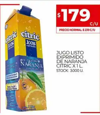 Supermercados DIA Jugo Listo Exprimido De Naranja Citric x 1 L oferta