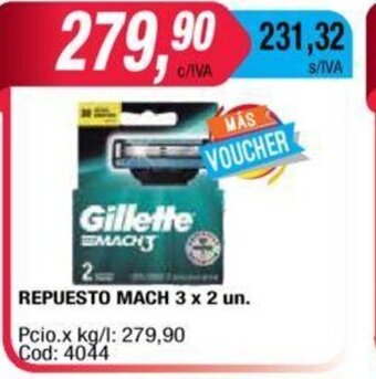 Maxiconsumo Repuesto Mach 3 x 2 un oferta