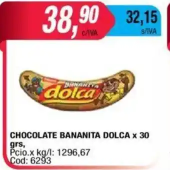 Maxiconsumo Bananita Dolca Chocolate x 30grs oferta
