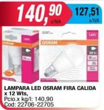 Maxiconsumo OSRAM Lampara LED Fria Calida x 12 Wtss oferta