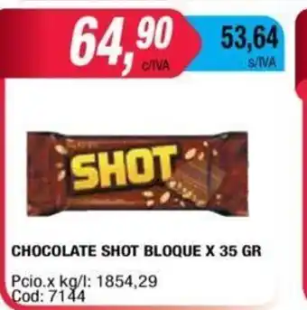 Maxiconsumo Shot Chocolate Bloque x 35gr oferta