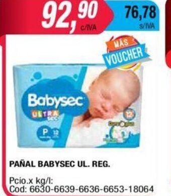 Maxiconsumo Babysec Pañal UL.Reg oferta