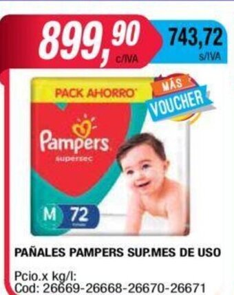 Maxiconsumo Pampers Pañales Sup.Mes De Uso oferta