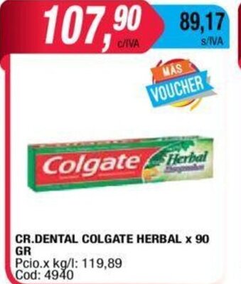 Maxiconsumo Colgate Cr.Dental Herbal x 90gr oferta