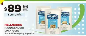 Carrefour Maxi Hellmanns Mayonesa Light Dp 475grs oferta