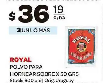 Carrefour Maxi Royal Polvo Para Hornear Sobre 50grs oferta