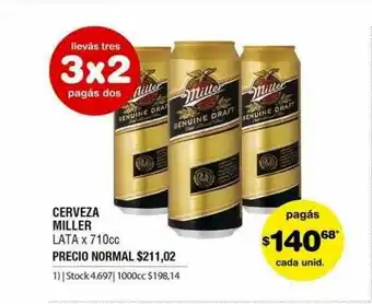 Atomo Conviene Cerveza Miller x 710cc oferta
