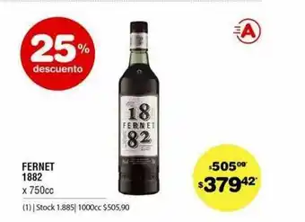 Atomo Conviene Fernet 1882 25% Descuento x 750cc oferta