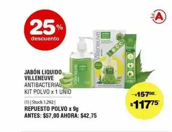 Atomo Conviene Jabón Liquido Villeneuve Antibacterial Kit Polvo 25% Descuento oferta