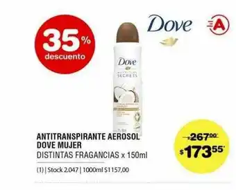Atomo Conviene Antitranspirante Aerosol Dove Mujer 35% Descuento x 150ml oferta