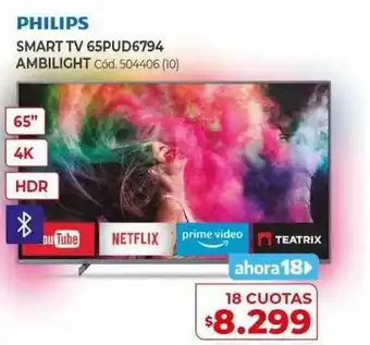 Naldo Lombardi Smart Tv 65PUD6794 Ambilight 65" 4 K HDR oferta