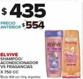 Carrefour Maxi Elvive Shampoo Acondicionador Vs Fragancias x 750cc oferta