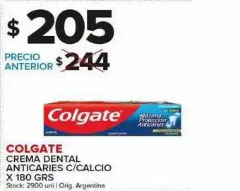 Carrefour Maxi Colgate Crema Dental Anticaries C/Calcio x 180grs oferta