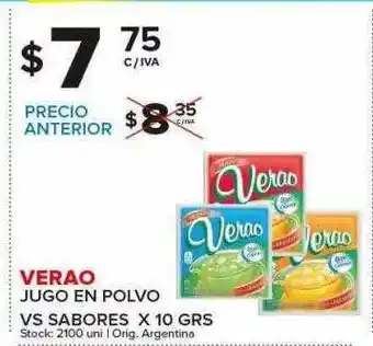 Carrefour Maxi Verao Jugo En Polvo vs Sabores x 10grs oferta